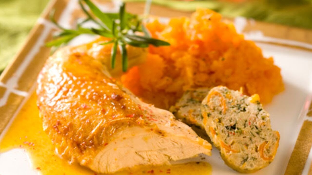 🍗 Poularde Farcie au Boudin Blanc – Un Plat Festif et Gourmand