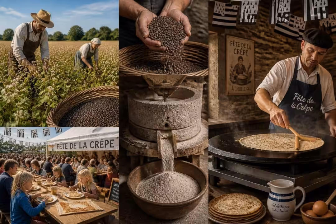 découvrez le voyage du blé noir, de la récolte à la cuisson sur billig, pour des crêpes « mod gourin » authentiques lors de la fête de la crêpe ce week-end.